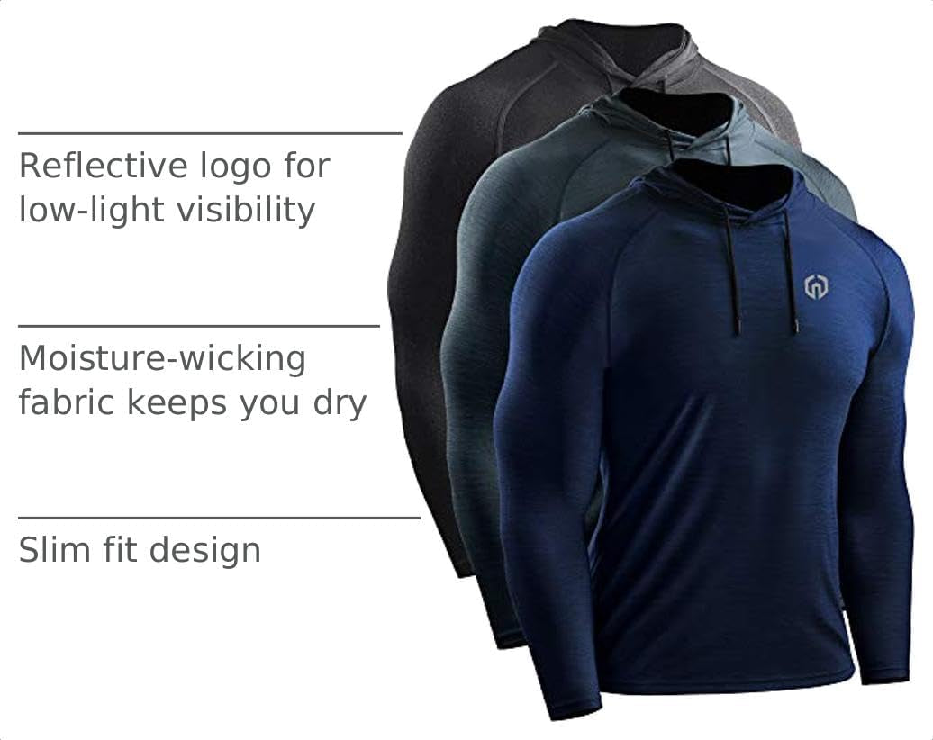 Características de la camiseta térmica Reignardo: detalles reflectantes, tejido que absorbe la humedad y corte slim fit